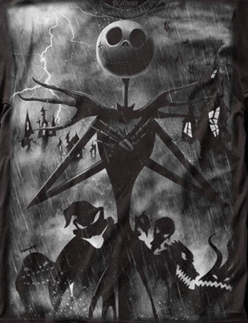 Jack Rainstorm Nightmare Before Christmas T-Shirt - Click Image to Close