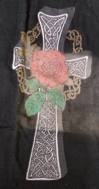 Rose Cross T-Shirt - Click Image to Close