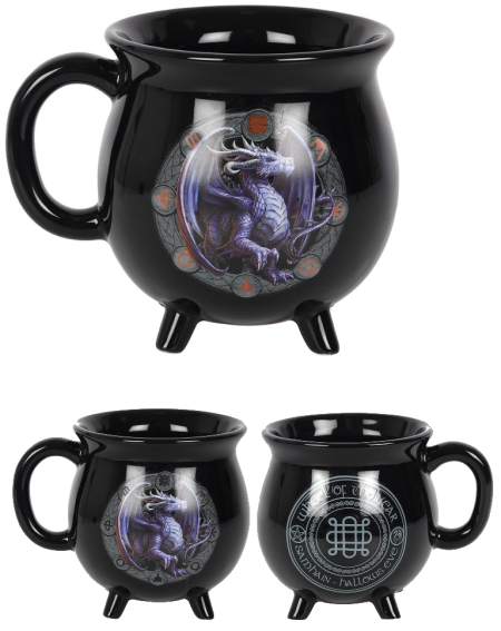 Samhain Dragon Cauldron Mug by Anne Stokes