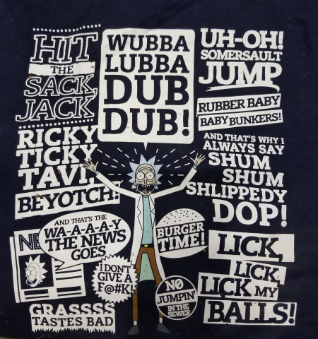 Rick & Morty Sayings T-Shirt - Click Image to Close