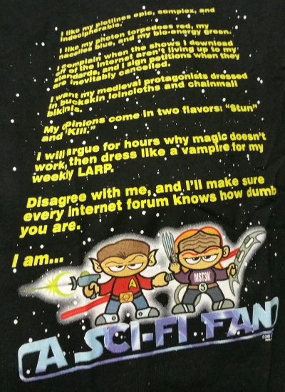 Sci-Fi Fan T-Shirt - Click Image to Close