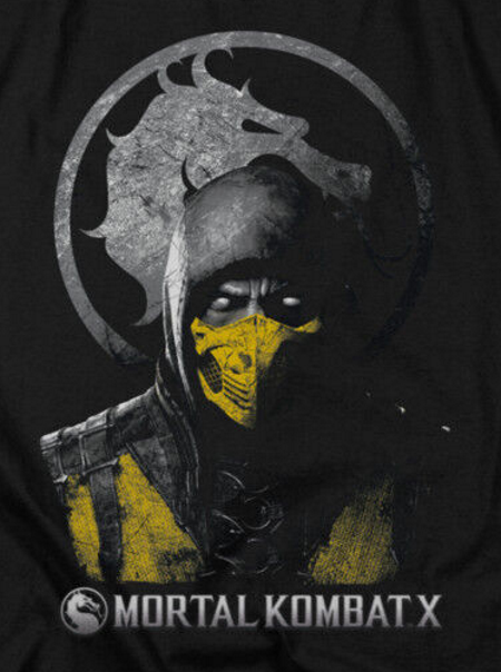 Mortal Kombat Scorpion Bust T-Shirt - Click Image to Close