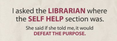 Librarian Self-Help T-Shirt - Click Image to Close