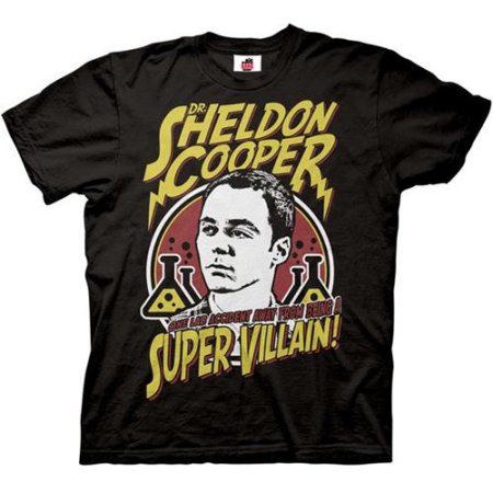 Sheldon Cooper SuperVillain Big Bang Theory T-Shirt - Click Image to Close