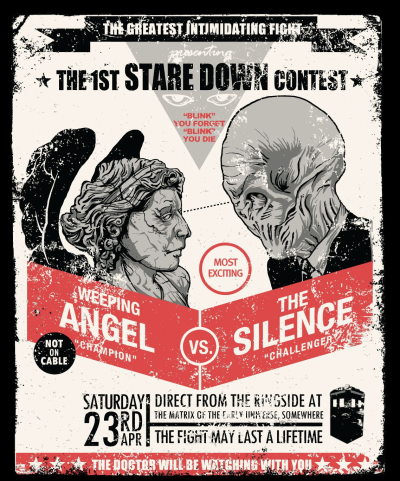 Staredown Weeping Angels Vs Silence Fight T-Shirt