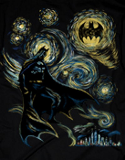 Abstract Batman (aka Starry Night Batman) T-Shirt - Click Image to Close