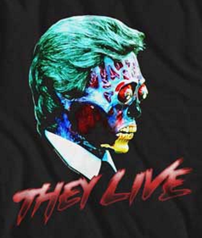 They Live Alien Headshot T-Shirt - Click Image to Close