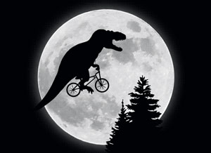 T-Rex Moon T-Shirt - Click Image to Close