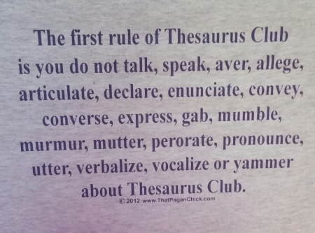 Thesaurus Club T-Shirt - Click Image to Close