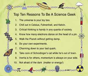 Top 10 Reasons to be a Science Geek T-shirt