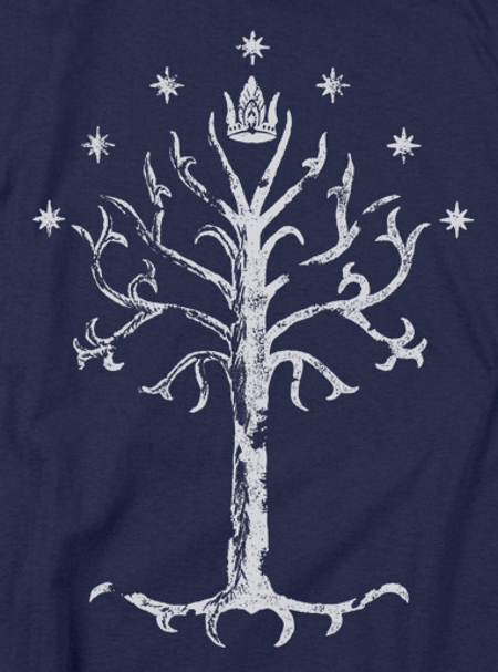 Tree of Gondor LOTR Navy T-Shirt - Click Image to Close