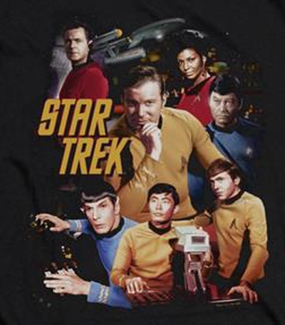 Star Trek Cast At the Controls T-Shirt