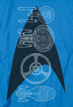 Star Trek Line of Ships T-Shirt - Click Image to Close