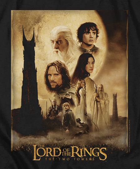 The Two Towers Poster LOTR T-Shirt - Click Image to Close