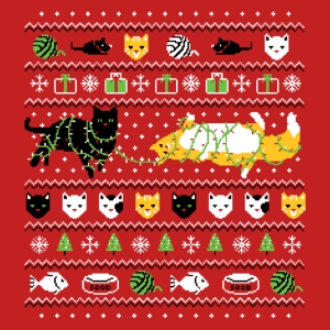 Ugly Cat Christmas T-Shirt