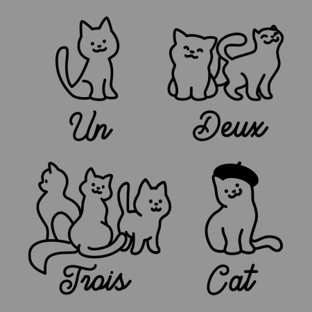 Un Deux Trois Cats T-Shirt - Click Image to Close