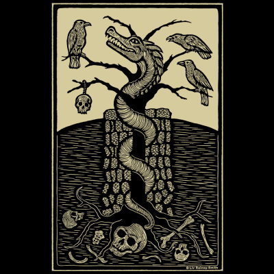 Wyrm Woodcut T-Shirt