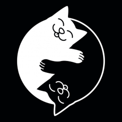 Yin/Yang Cat's T-Shirt - Click Image to Close