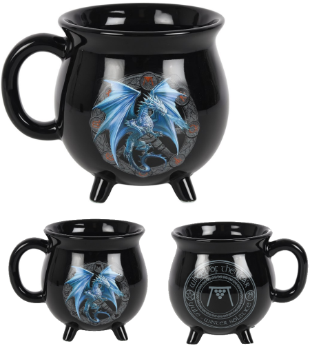 Yule Dragon Cauldron Mug by Anne Stokes