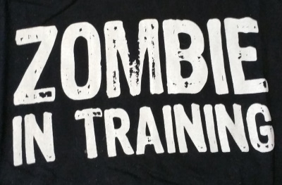 Zombie in Training T-Shirt - Click Image to Close