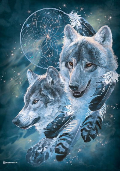 Dreamcatcher Wolf Collage T-Shirt - Click Image to Close