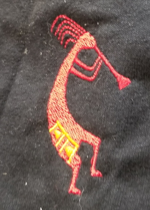 Embroidered Kokopelli Polo Shirt - Click Image to Close