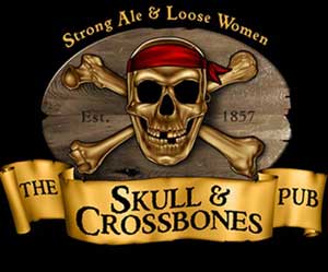 Skull & Crossbones Pub Shirt - Click Image to Close